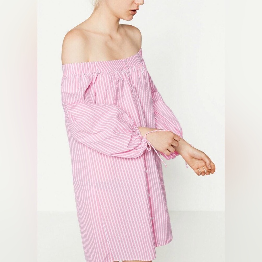 Zara over the shoulder shirt dress